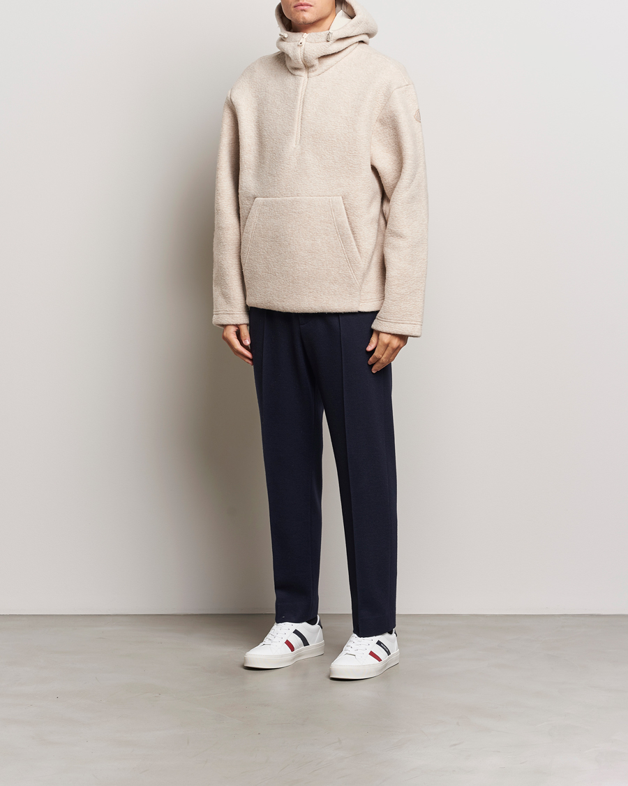 Hombres | Jerséis y prendas de punto | Moncler | Half Zip Hoodie Beige