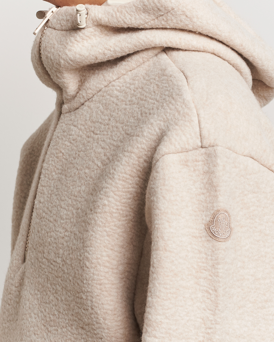 Hombres | Jerséis y prendas de punto | Moncler | Half Zip Hoodie Beige