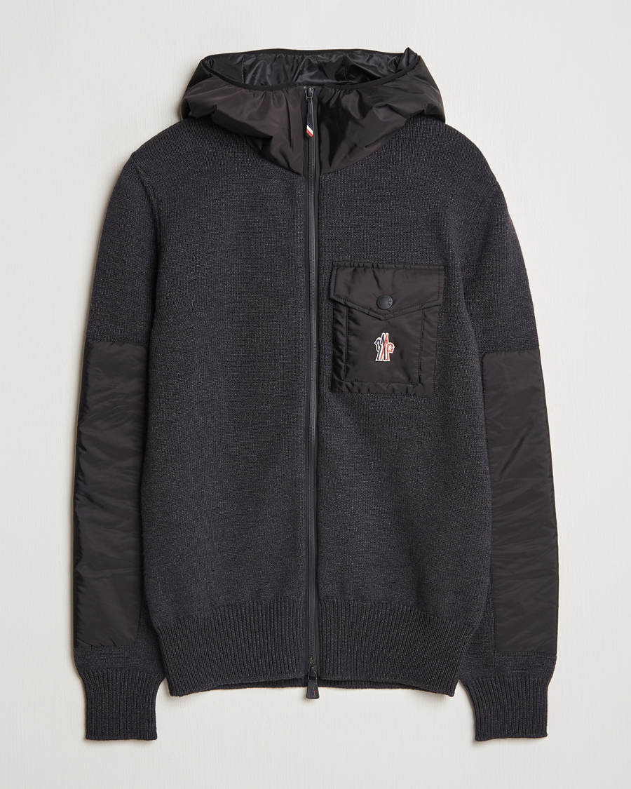 Hombres | Jerséis y prendas de punto | Moncler Grenoble | Knitted Full Zip Cardigan Charcoal