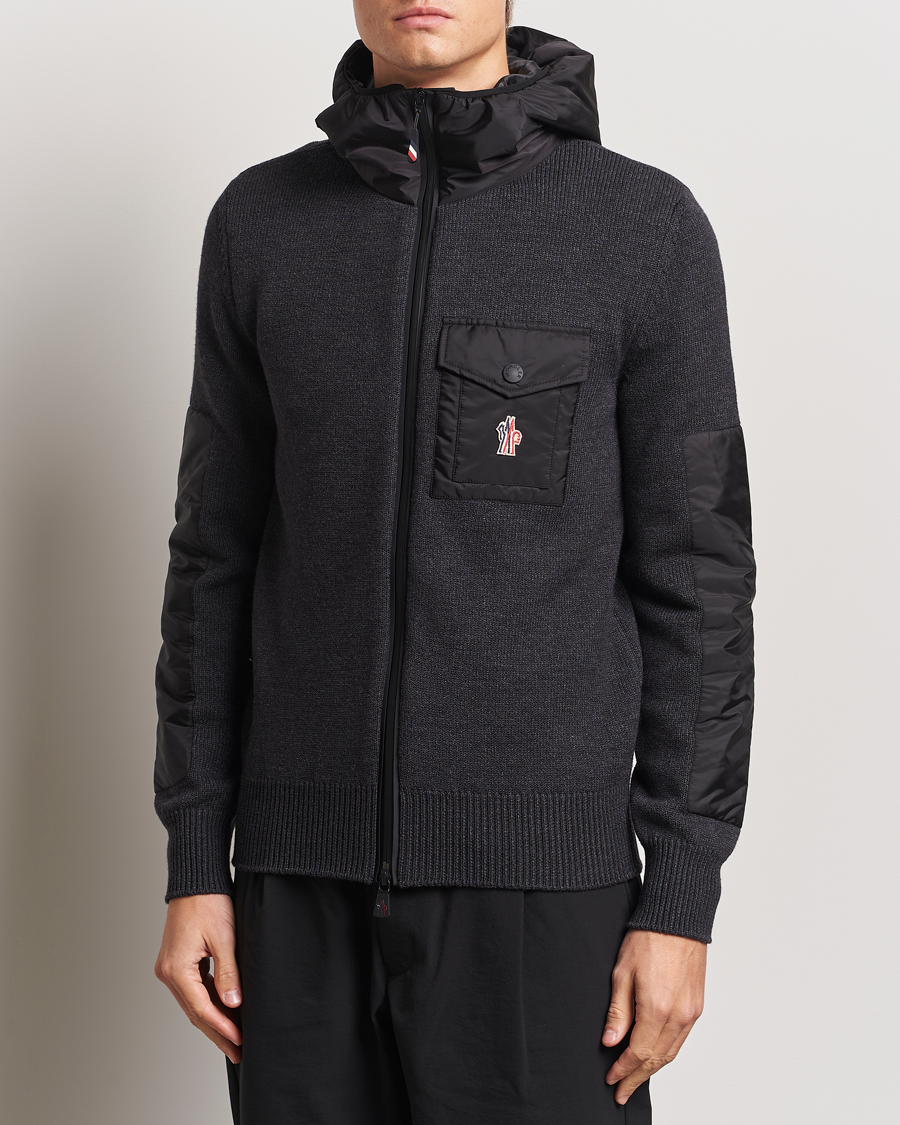 Hombres | Jerséis y prendas de punto | Moncler Grenoble | Knitted Full Zip Cardigan Charcoal