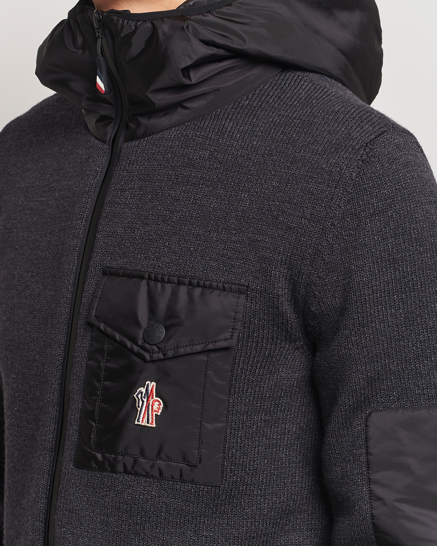 Hombres | Jerséis y prendas de punto | Moncler Grenoble | Knitted Full Zip Cardigan Charcoal