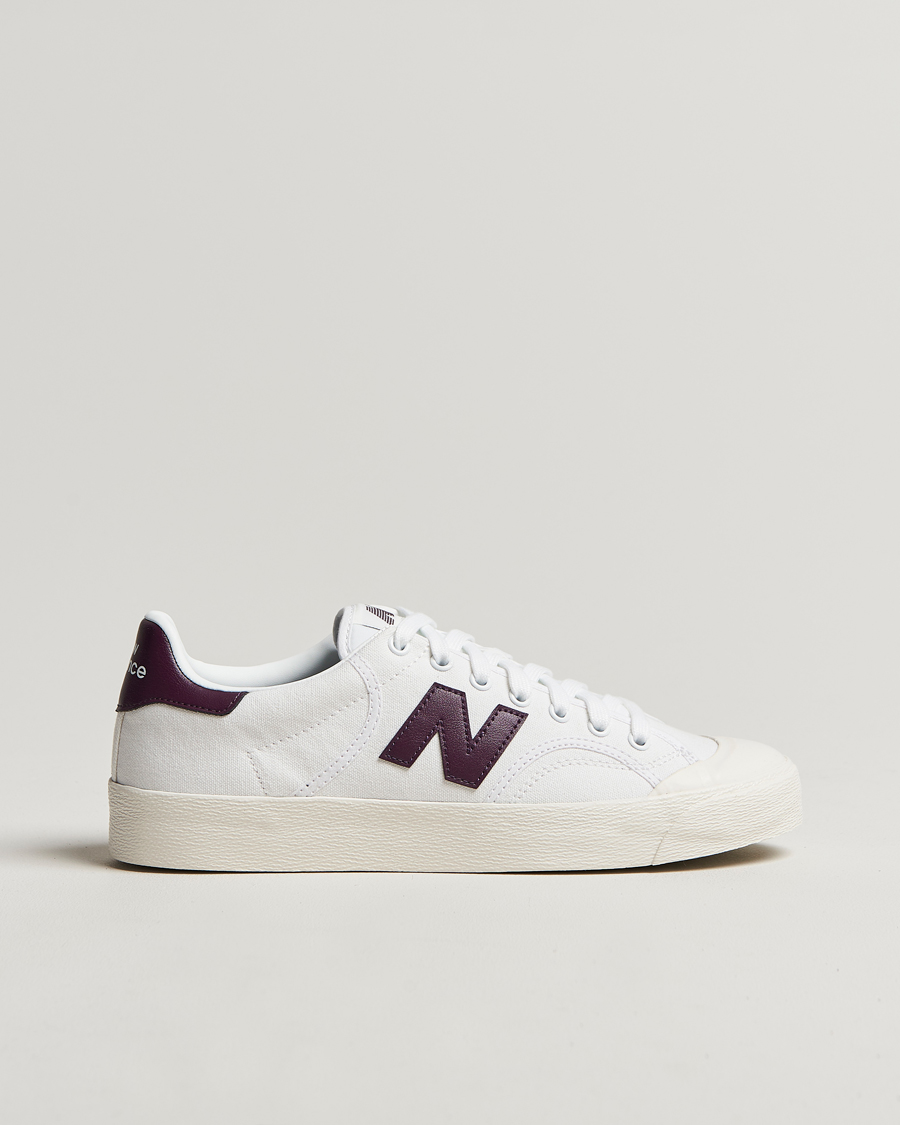 Hombres | New Balance B100 Sneakers White/Burgundy | New Balance | B100 Sneakers White/Burgundy