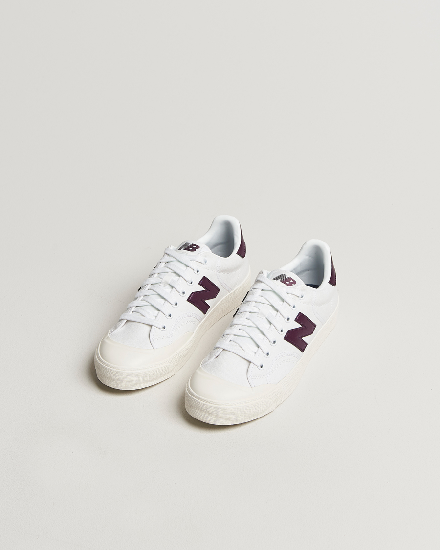 Hombres | New Balance B100 Sneakers White/Burgundy | New Balance | B100 Sneakers White/Burgundy
