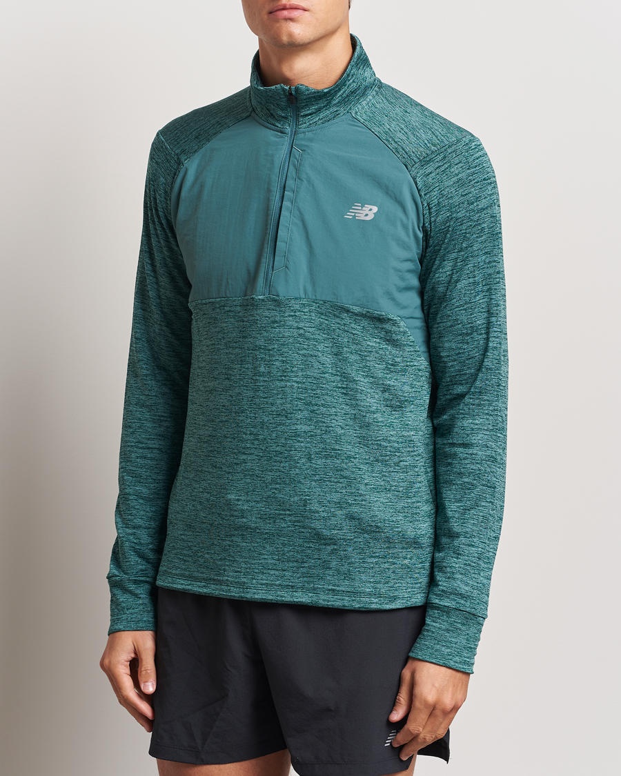 Hombres | Jerséis y prendas de punto | New Balance Running | Heat Grid Half Zip New Spruce