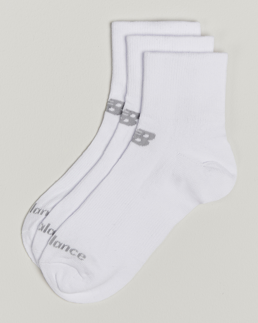 Hombres | New Balance Running 3-Pack Performance Cotton Socks White | New Balance Running | 3-Pack Performance Cotton Socks White