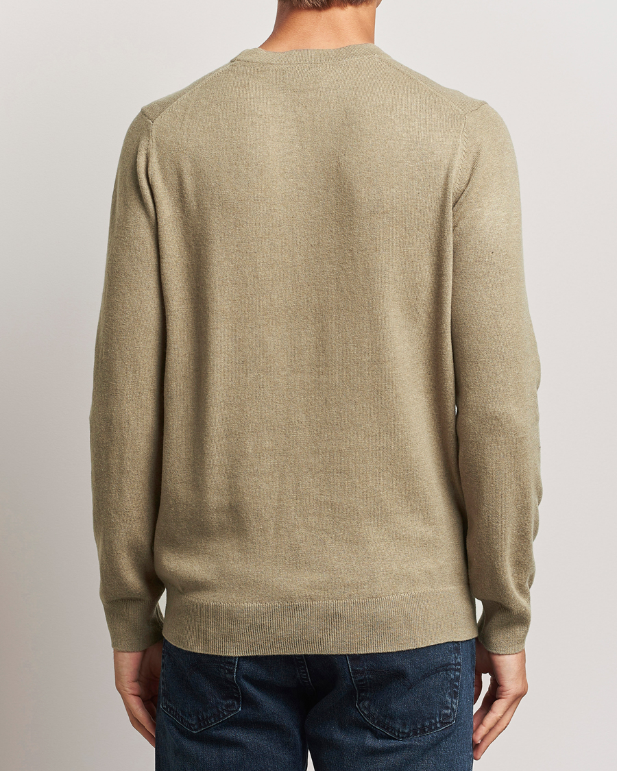 Hombres | Jerséis y prendas de punto | Lyle & Scott | Cotton/Merino Crew Neck Jumper Sage Uniform