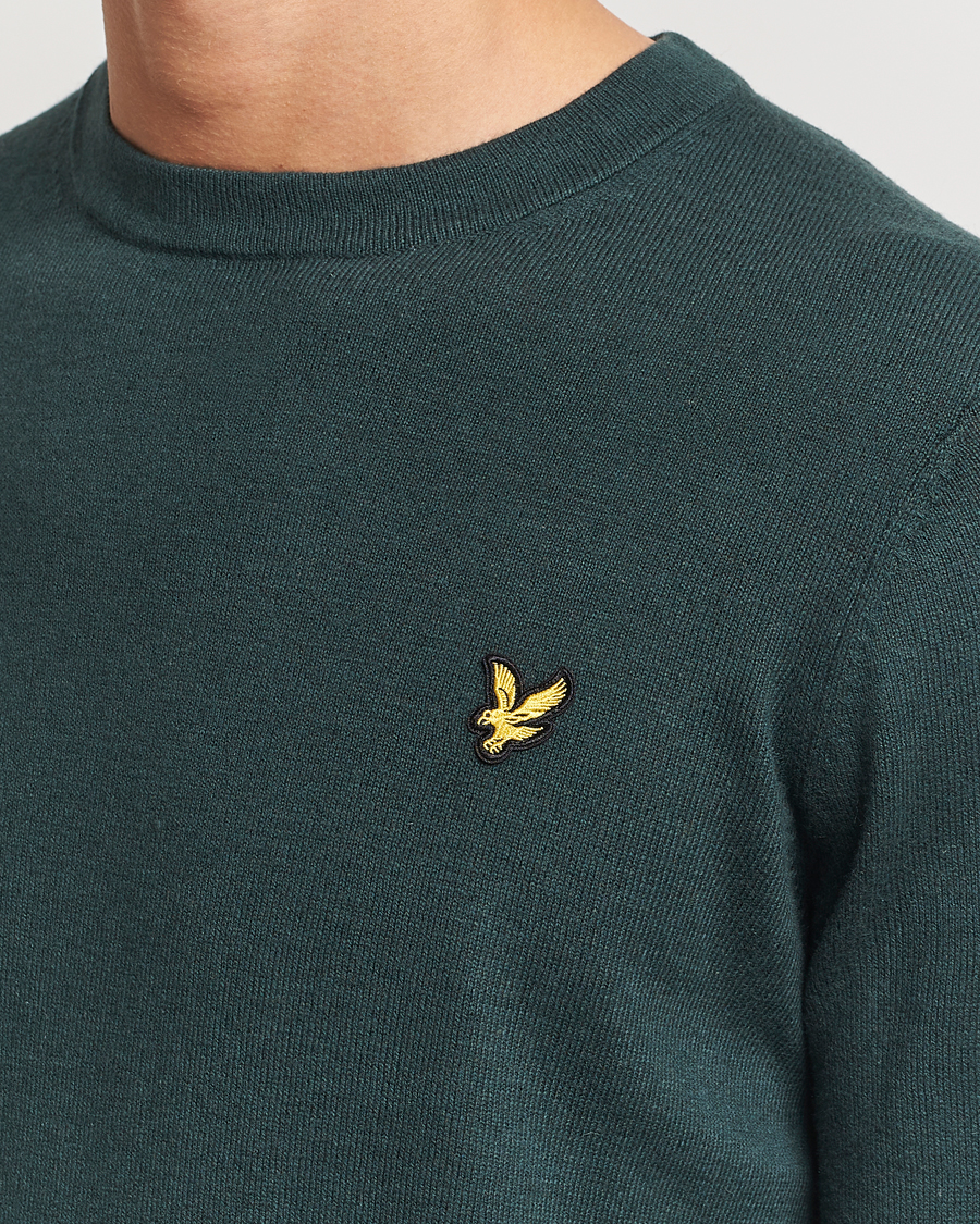 Hombres | Jerséis y prendas de punto | Lyle & Scott | Cotton/Merino Crew Neck Jumper Argyle Teal