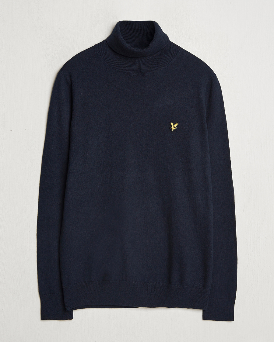 Hombres | Jerséis y prendas de punto | Lyle & Scott | Cotton/Merino Turtleneck Dark Navy