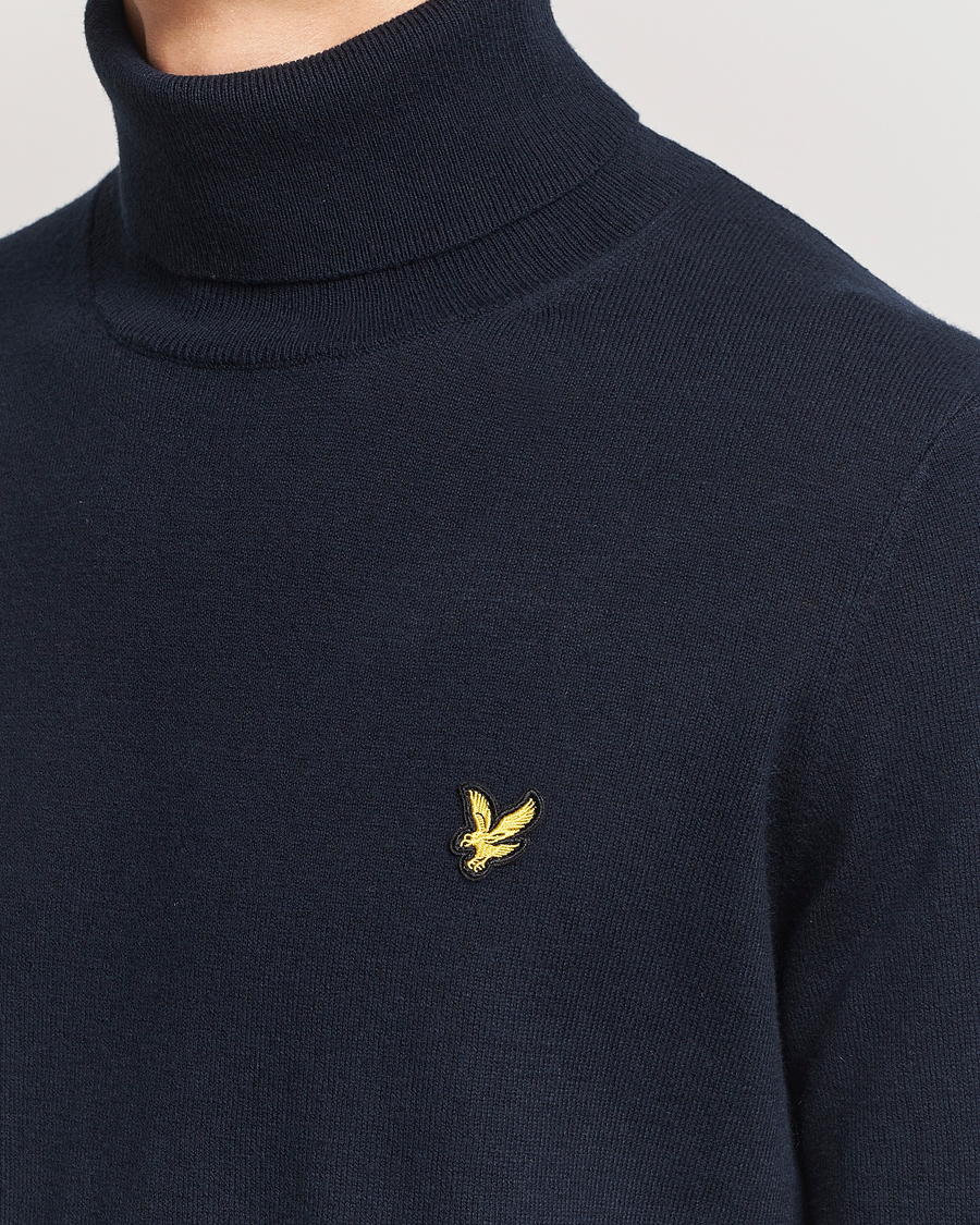 Hombres | Jerséis y prendas de punto | Lyle & Scott | Cotton/Merino Turtleneck Dark Navy