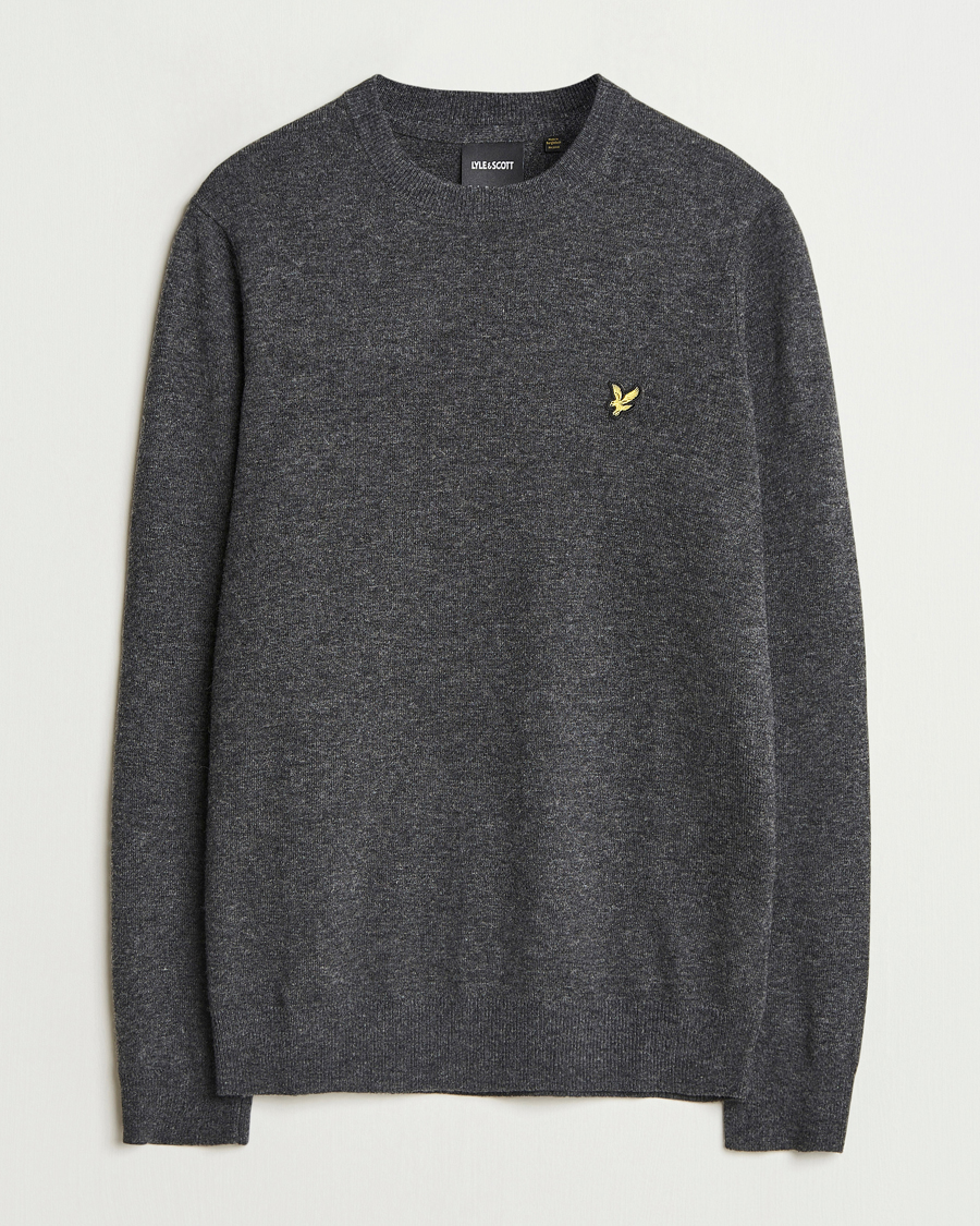 Hombres | Jerséis y prendas de punto | Lyle & Scott | Lambswool Crew Neck Pullover Charcoal Marl