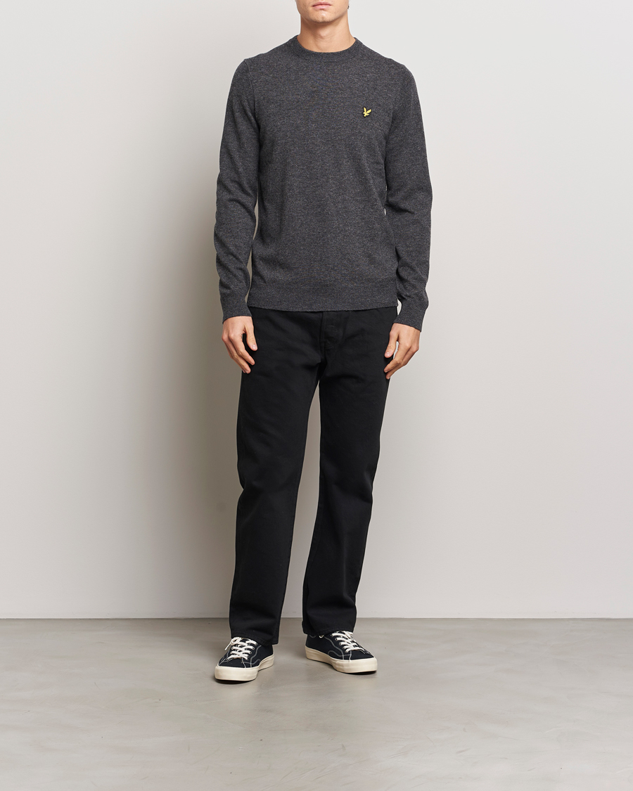 Hombres | Jerséis y prendas de punto | Lyle & Scott | Lambswool Crew Neck Pullover Charcoal Marl