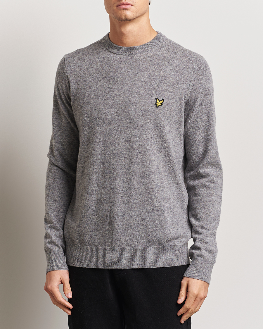 Hombres | Jerséis y prendas de punto | Lyle & Scott | Lambswool Crew Neck Pullover Mid Grey Marl
