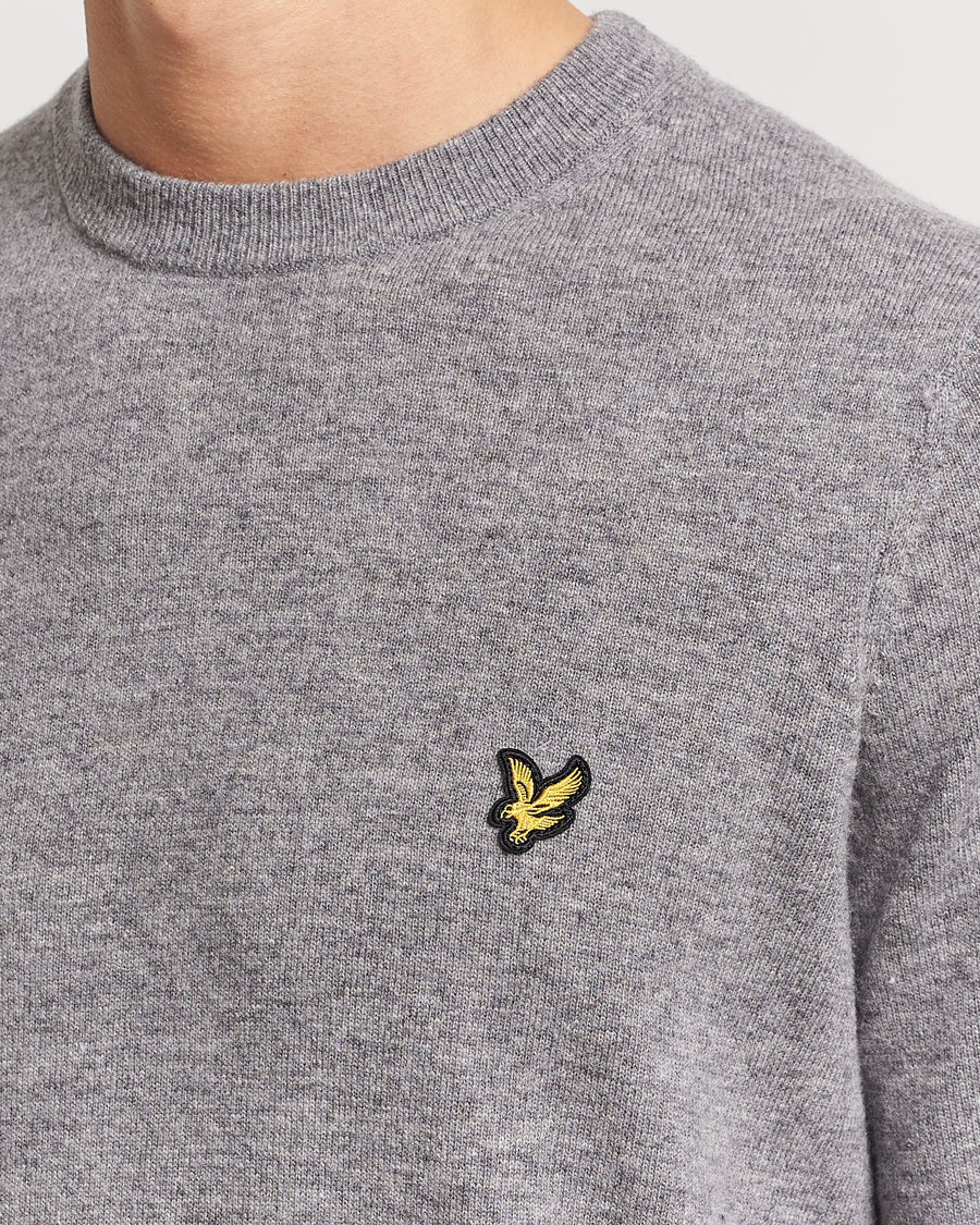 Hombres | Jerséis y prendas de punto | Lyle & Scott | Lambswool Crew Neck Pullover Mid Grey Marl