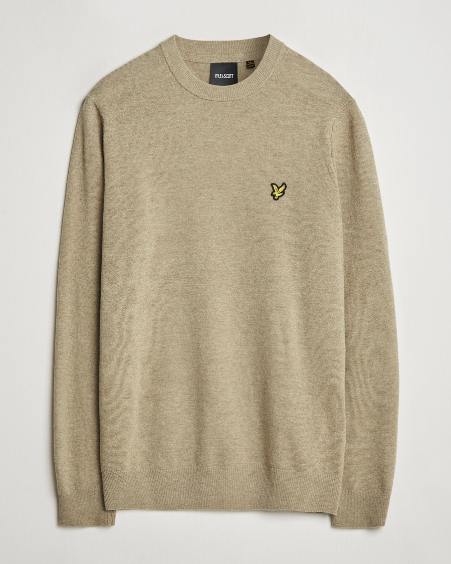 Hombres | Jerséis y prendas de punto | Lyle & Scott | Lambswool Crew Neck Pullover Sage Uniform Marl