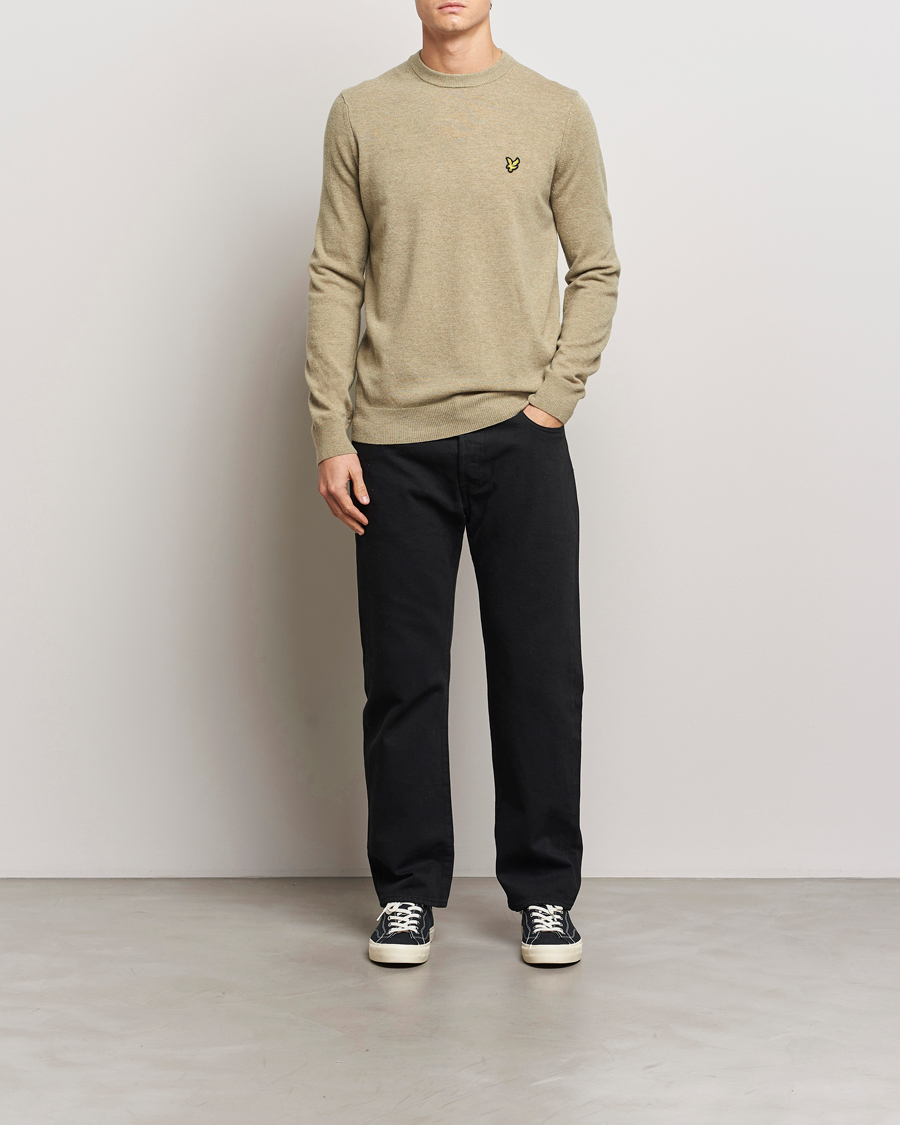 Hombres | Jerséis y prendas de punto | Lyle & Scott | Lambswool Crew Neck Pullover Sage Uniform Marl