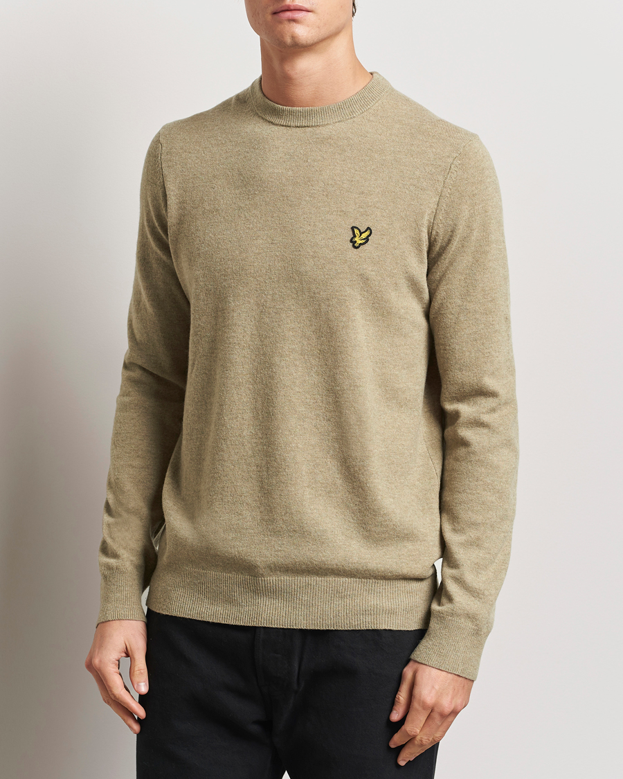 Hombres | Jerséis y prendas de punto | Lyle & Scott | Lambswool Crew Neck Pullover Sage Uniform Marl
