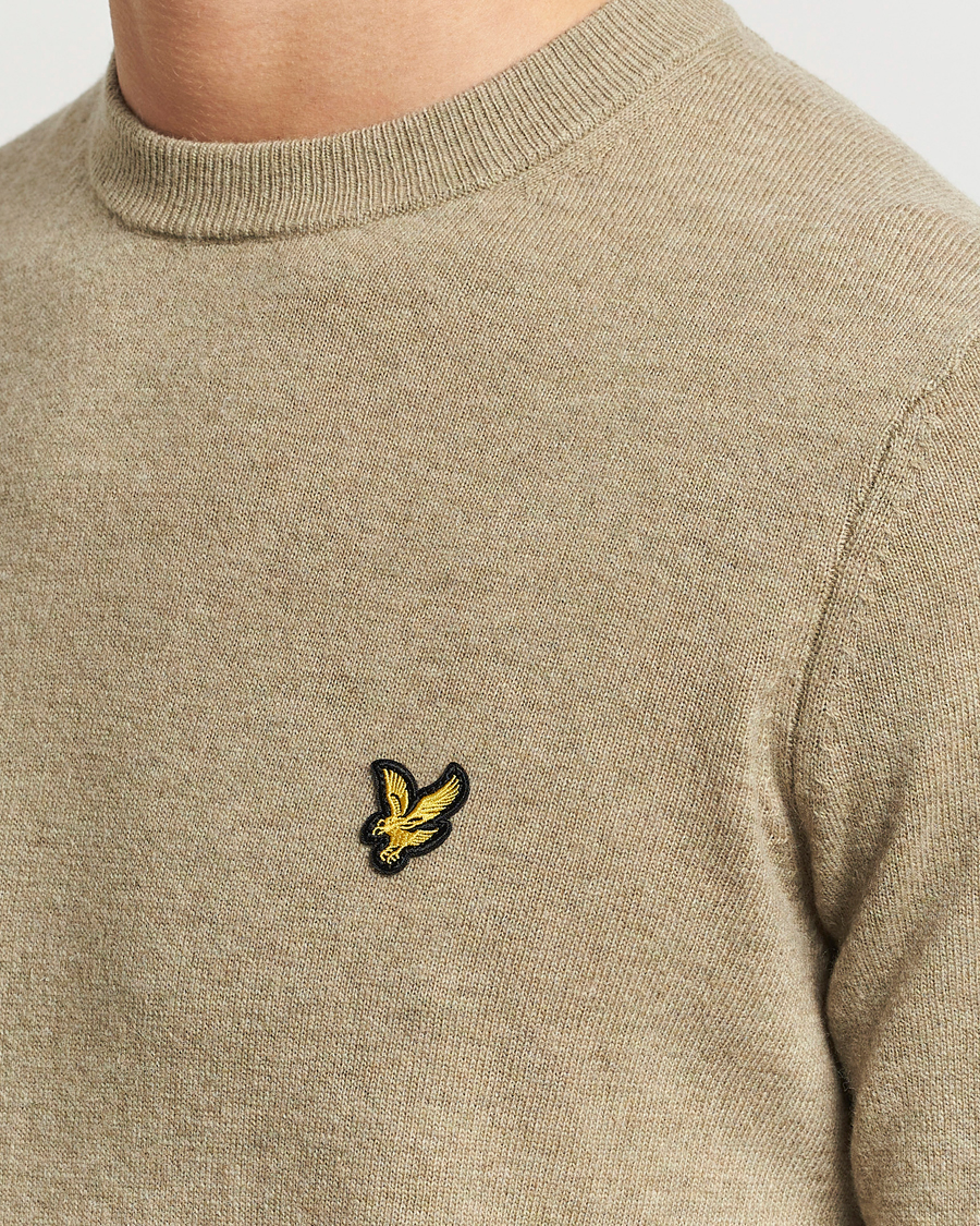 Hombres | Jerséis y prendas de punto | Lyle & Scott | Lambswool Crew Neck Pullover Sage Uniform Marl