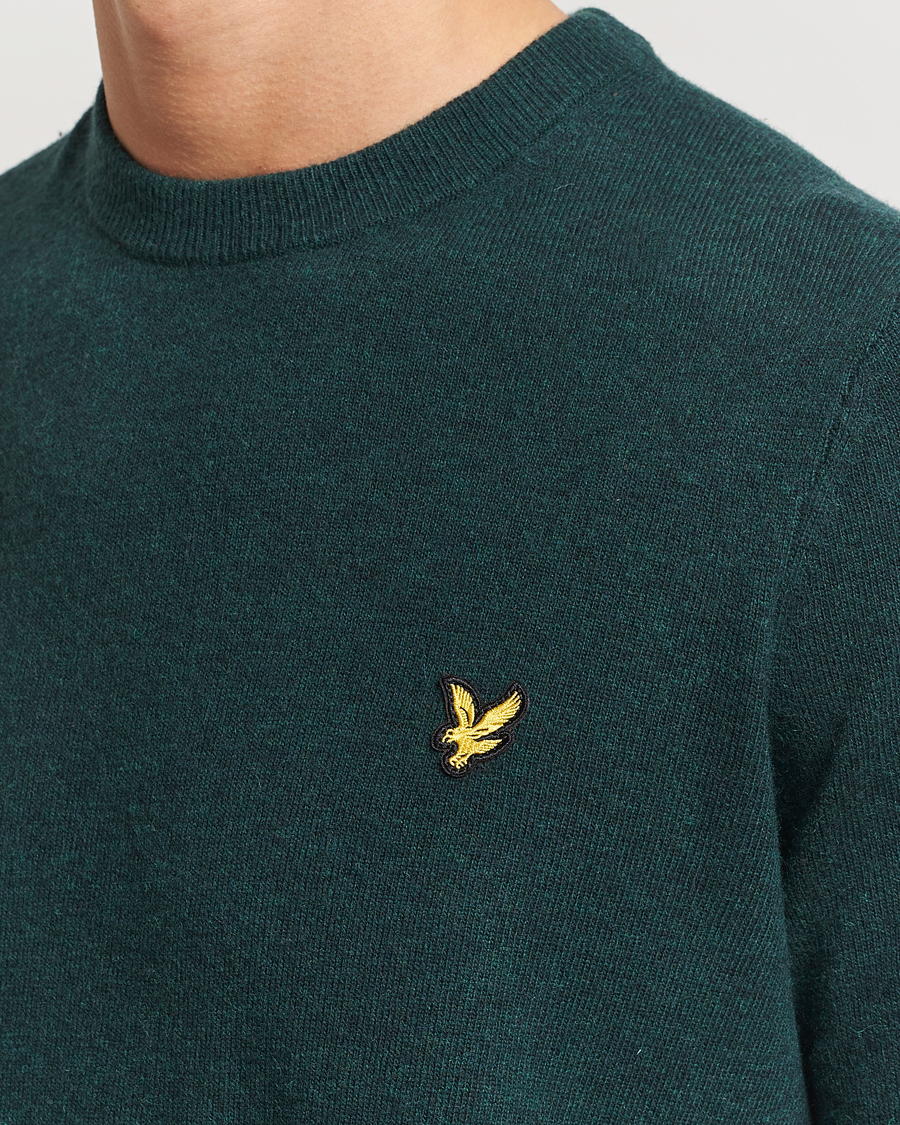 Hombres | Jerséis y prendas de punto | Lyle & Scott | Lambswool Crew Neck Pullover Argyle Teal Marl