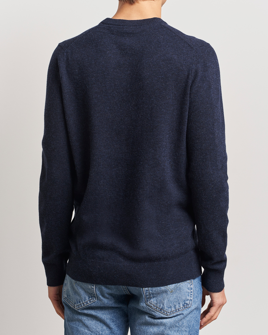 Hombres | Jerséis y prendas de punto | Lyle & Scott | Lambswool Crew Neck Pullover Dark Navy Marl