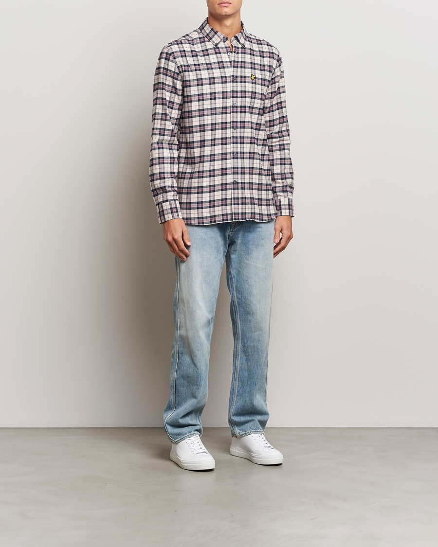 Hombres | Camisas | Lyle & Scott | Checked Flannel Shirt Dark Navy