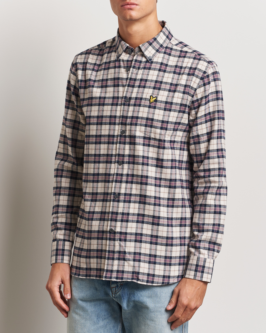 Hombres | Camisas | Lyle & Scott | Checked Flannel Shirt Dark Navy