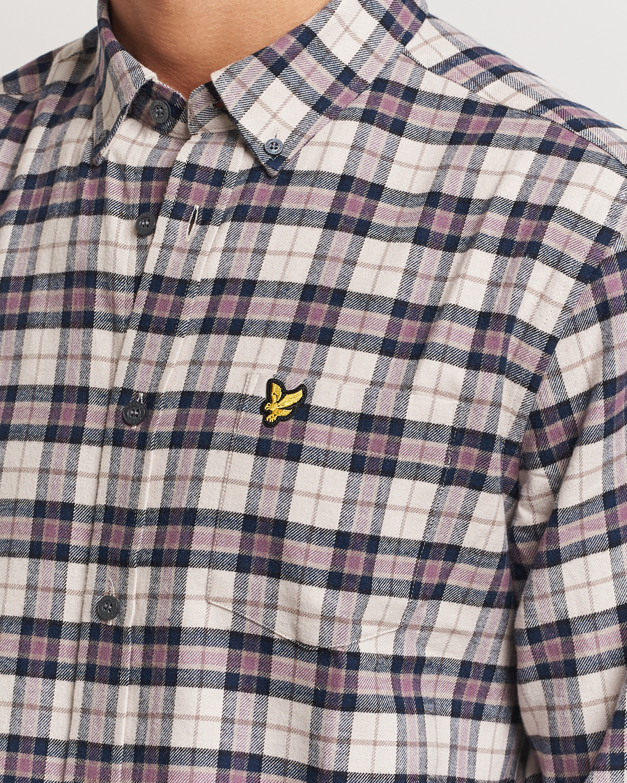 Hombres | Camisas | Lyle & Scott | Checked Flannel Shirt Dark Navy