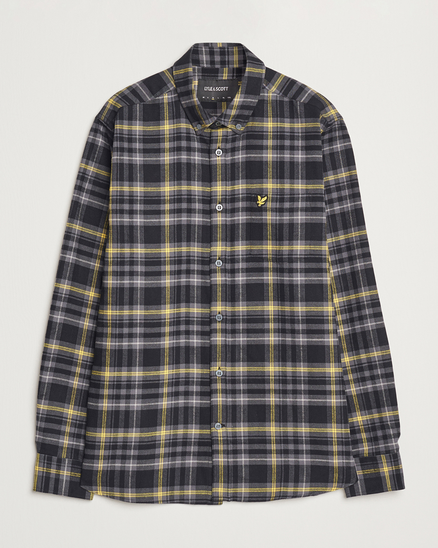 Hombres | Camisas | Lyle & Scott | Checked Flannel Shirt Jet Black