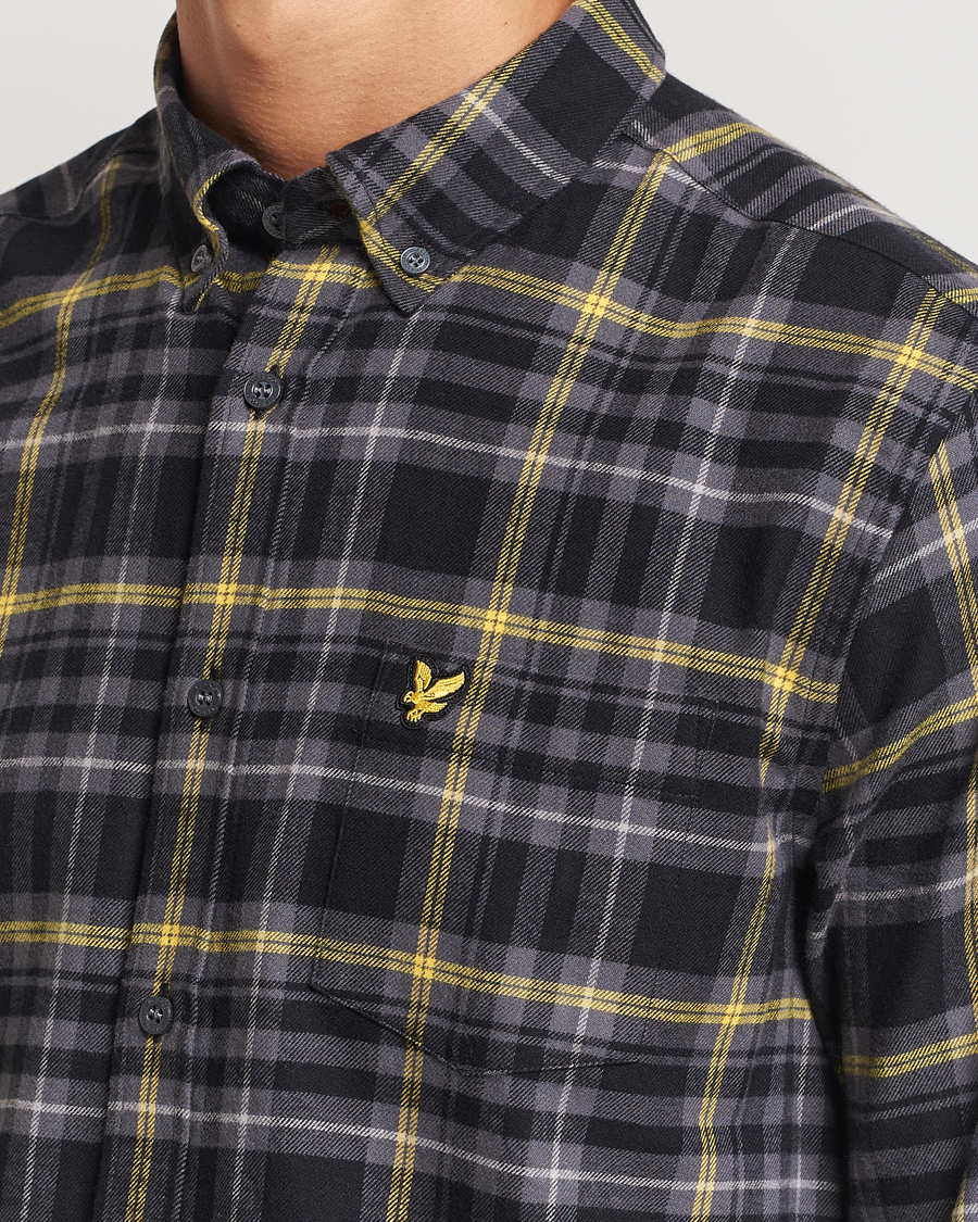 Hombres | Camisas | Lyle & Scott | Checked Flannel Shirt Jet Black