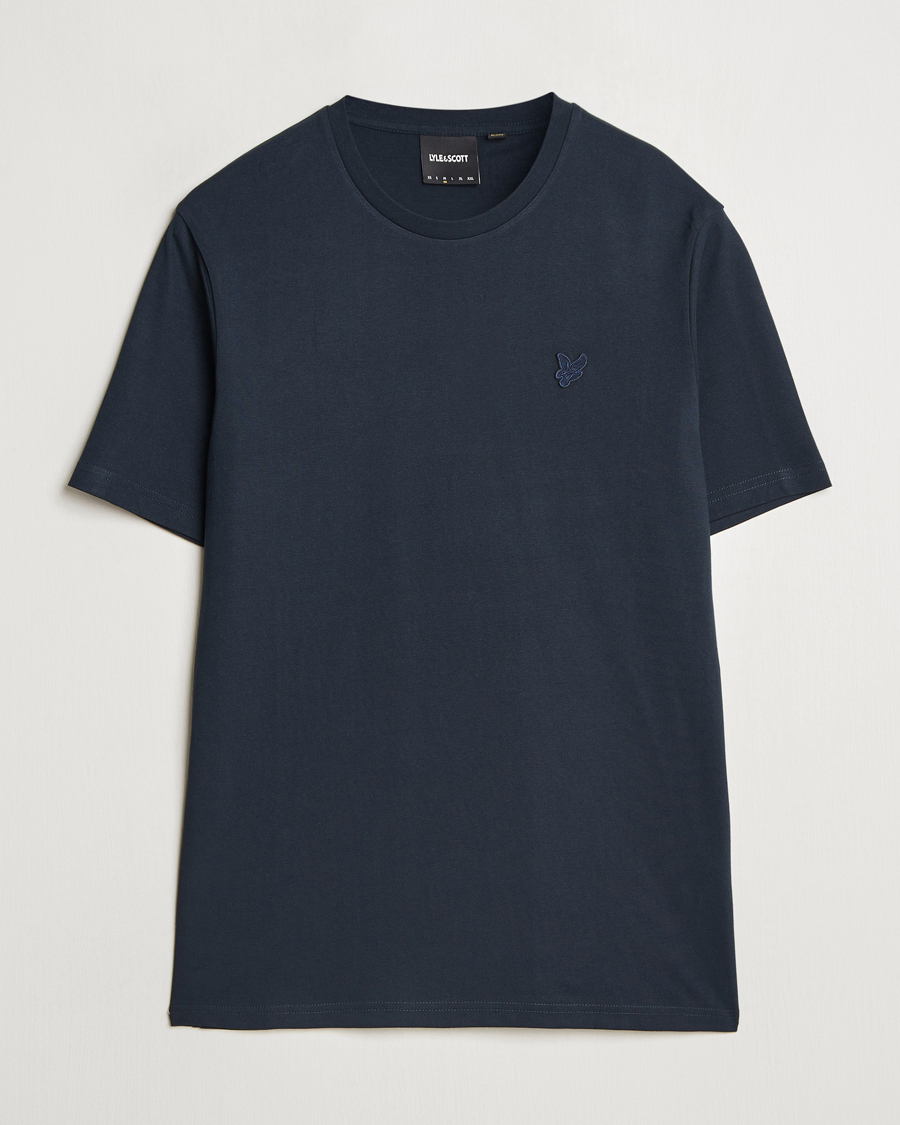 Hombres | Camisetas | Lyle & Scott | Tonal Eagle Crew Neck T-Shirt Dark Navy