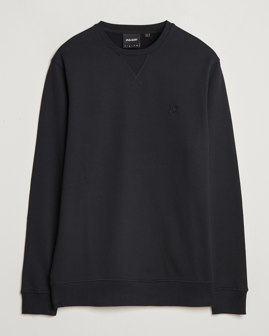 Hombres | Jerséis y prendas de punto | Lyle & Scott | Tonal Eagle Crew Neck Sweatshirt Jet Black