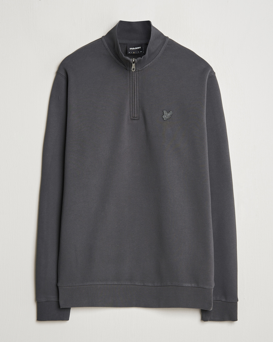 Hombres | Jerséis y prendas de punto | Lyle & Scott | Tonal Eagle Half Zip Sweater Gunmetal