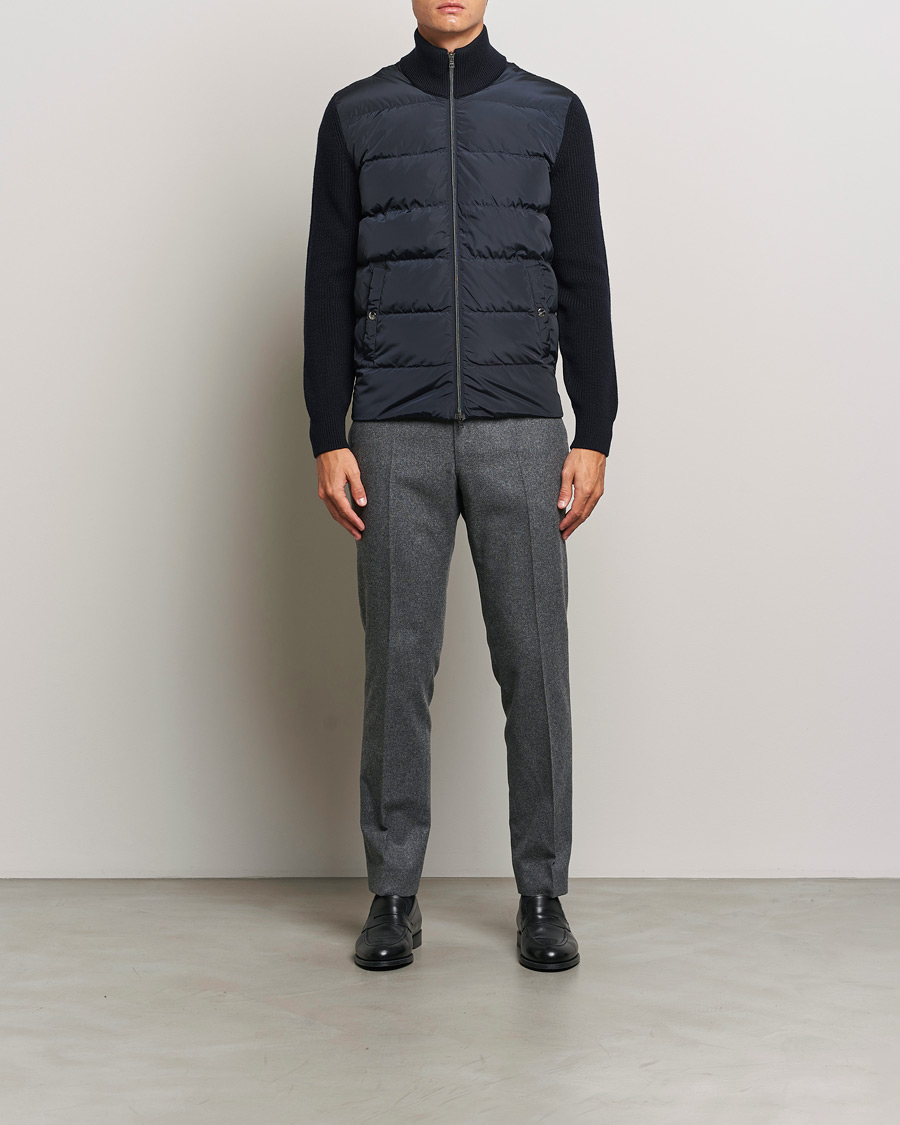 Hombres | Abrigos y chaquetas | Herno | Knitted Hybrid Jacket Navy