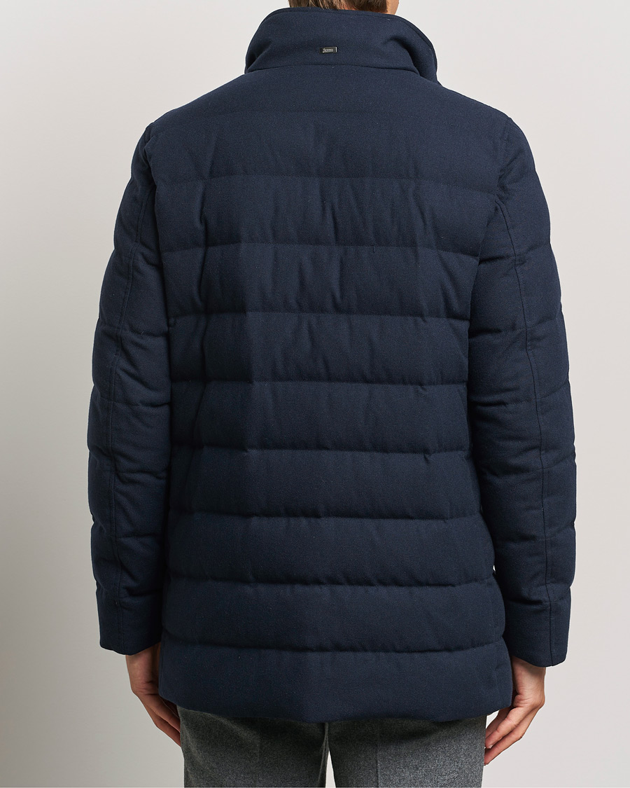 Hombres | Abrigos y chaquetas | Herno | Cashmere Flannel Down Coat Navy