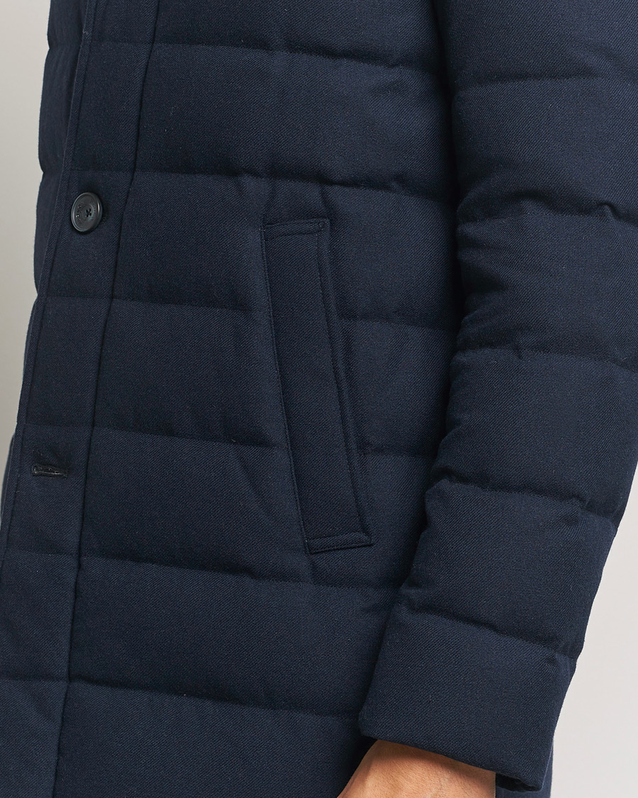 Hombres | Abrigos y chaquetas | Herno | Cashmere Flannel Down Coat Navy