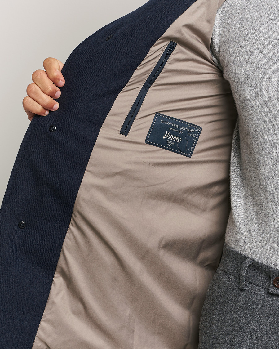 Hombres | Abrigos y chaquetas | Herno | Cashmere Flannel Down Coat Navy