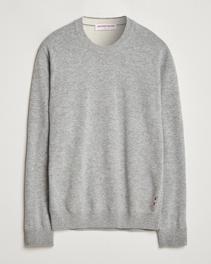 Hombres | Jerséis y prendas de punto | Orlebar Brown | Levar Cashmere Crewneck Oyster Grey