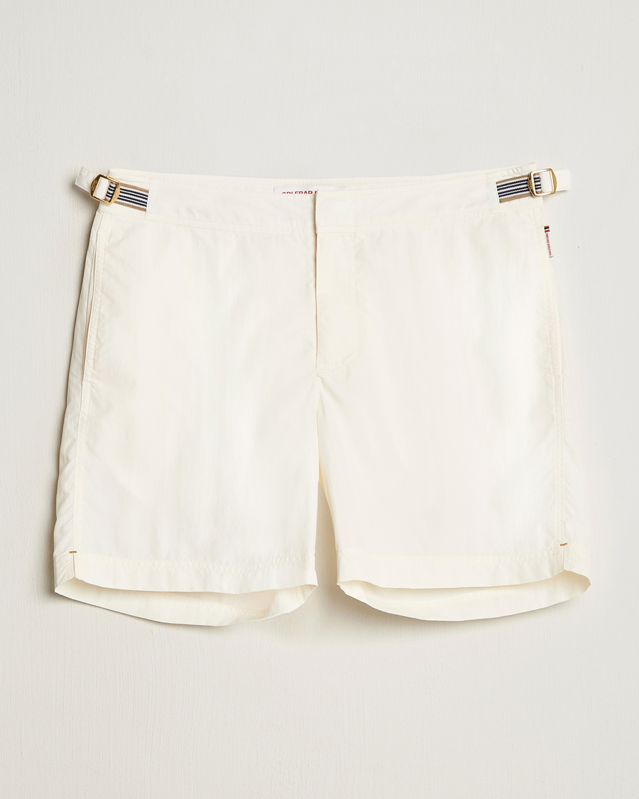 Hombres | Bañadores | Orlebar Brown | Bulldog Ribbon Tape Trim Swimshorts White Sand