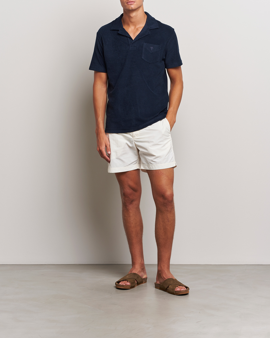 Hombres | Bañadores | Orlebar Brown | Bulldog Ribbon Tape Trim Swimshorts White Sand