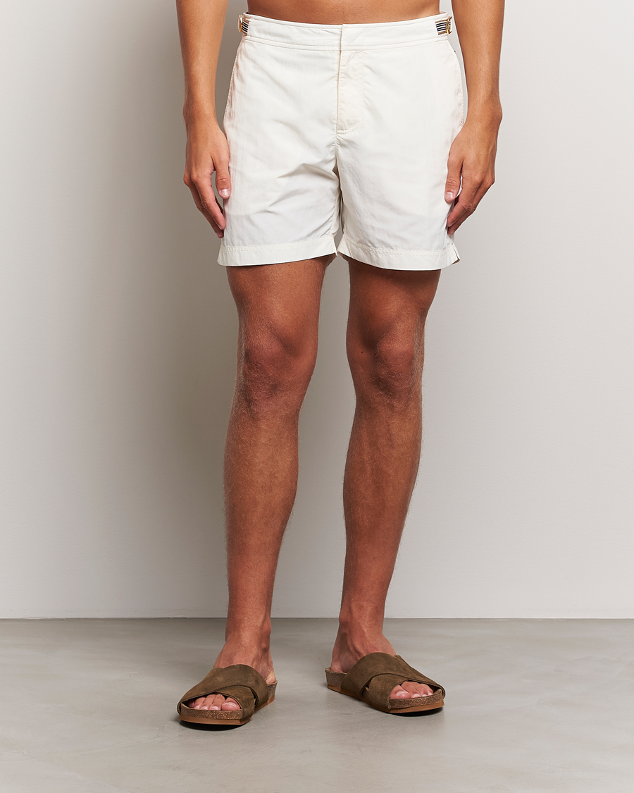 Hombres | Bañadores | Orlebar Brown | Bulldog Ribbon Tape Trim Swimshorts White Sand
