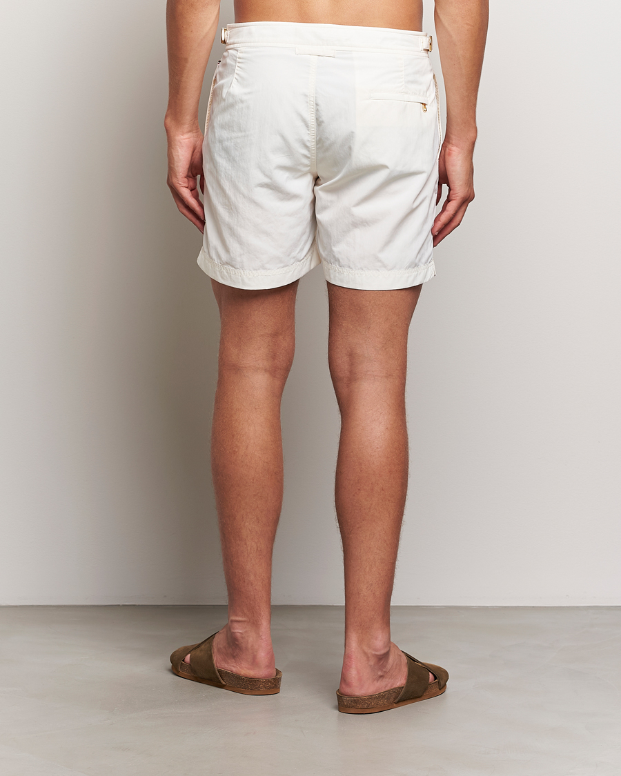 Hombres | Bañadores | Orlebar Brown | Bulldog Ribbon Tape Trim Swimshorts White Sand