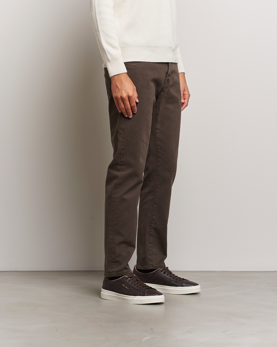 Hombres | Santoni Double Buckle Sneakers Dark Brown Grain | Santoni | Double Buckle Sneakers Dark Brown Grain