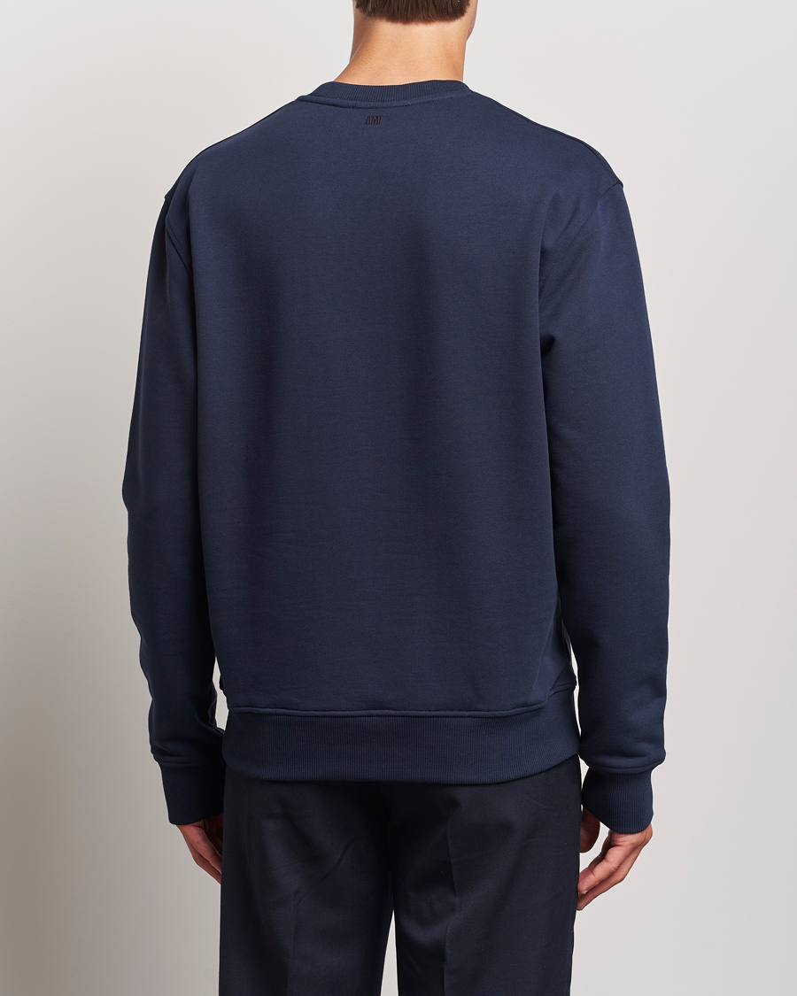Hombres | Jerséis y prendas de punto | AMI | Tonal Heart Logo Sweatshirt Night Blue