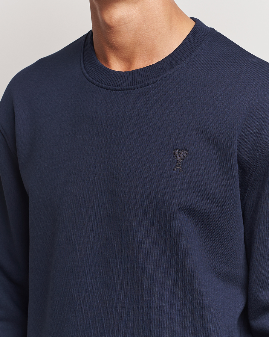 Hombres | Jerséis y prendas de punto | AMI | Tonal Heart Logo Sweatshirt Night Blue