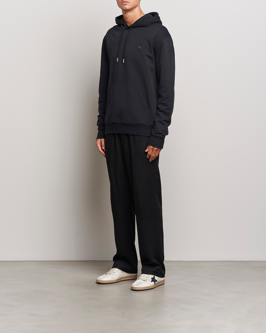 Hombres | Jerséis y prendas de punto | AMI | Tonal Heart Logo Hoodie Black