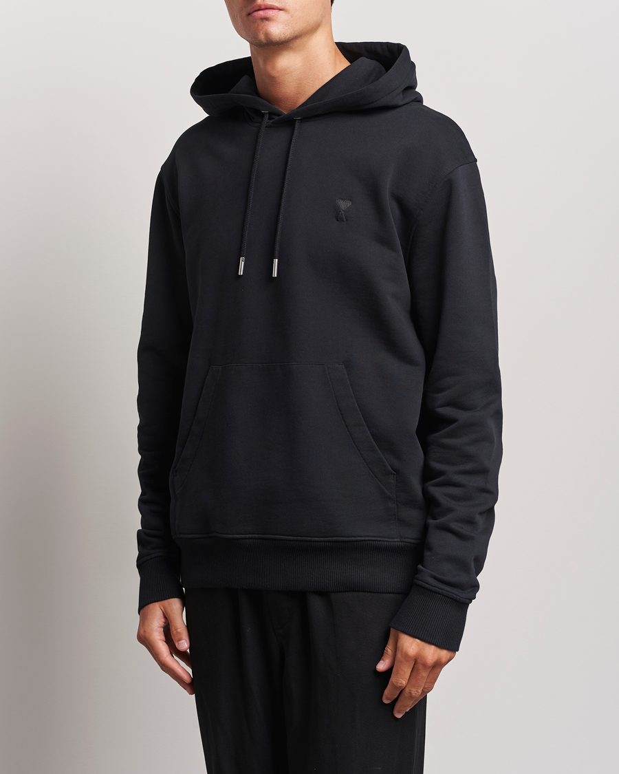 Hombres | Jerséis y prendas de punto | AMI | Tonal Heart Logo Hoodie Black