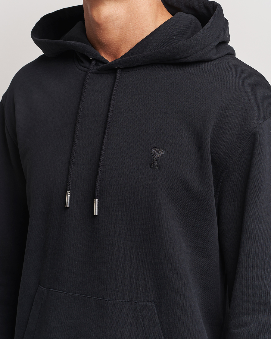 Hombres | Jerséis y prendas de punto | AMI | Tonal Heart Logo Hoodie Black