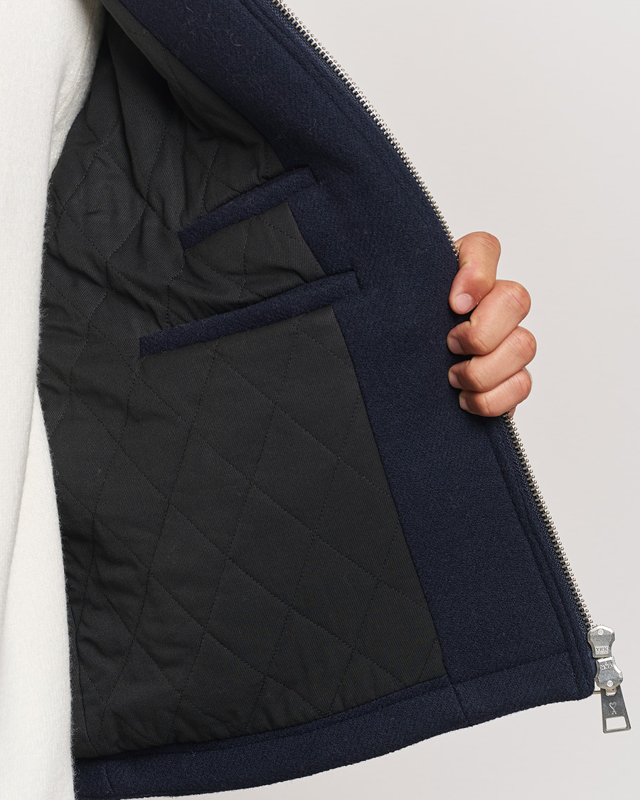 Hombres | Abrigos y chaquetas | AMI | Wool Shearling Bomber Jacket Navy