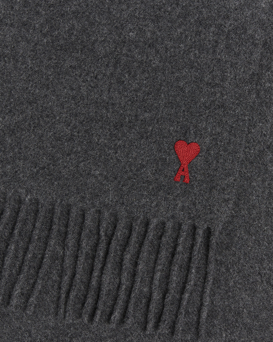 Hombres | AMI Heart Logo Scarf Dark Grey | AMI | Heart Logo Scarf Dark Grey