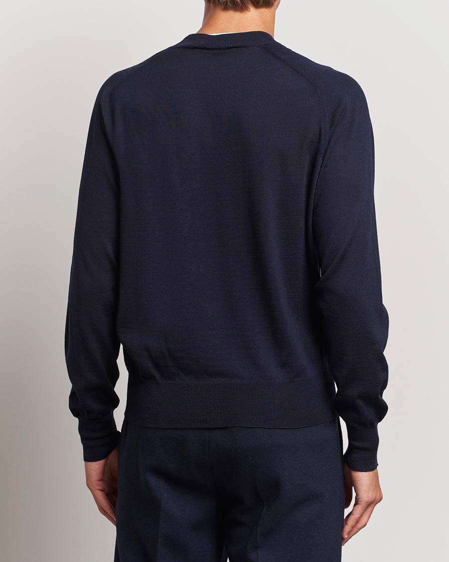 Hombres | Jerséis y prendas de punto | AMI | Tonal Heart Logo Wool Crew Neck Navy