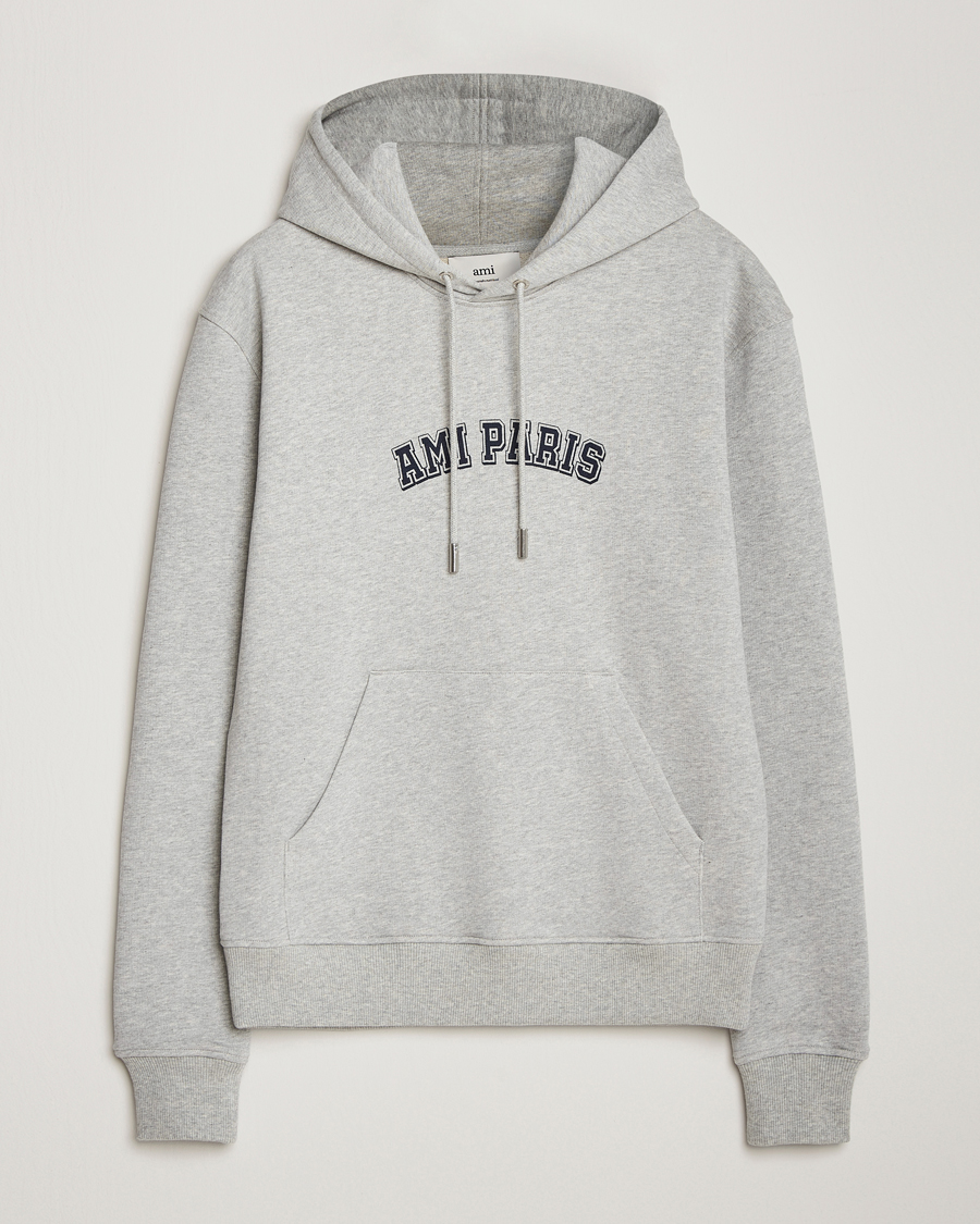 Hombres | Jerséis y prendas de punto | AMI | Paris Logo Hoodie Heather Ash Grey